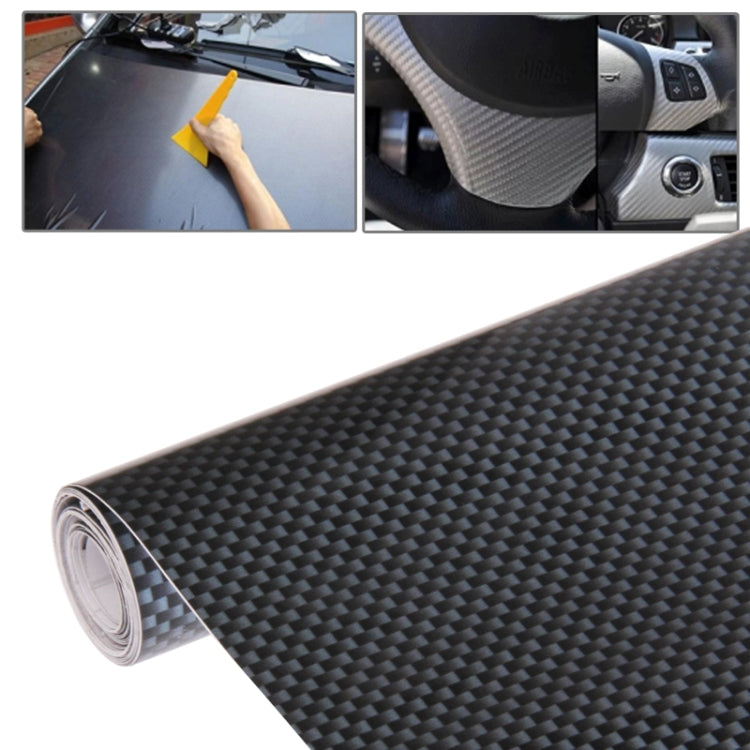 Car Decorative Carbon Fiber PVC Sticker, Size: 127cm(L) x 30cm(W), Black + Silver