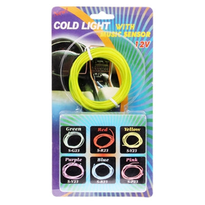 Car Dash EL Cold Light with Music Sensor 12V EL59 Yellow Light(Yellow)
