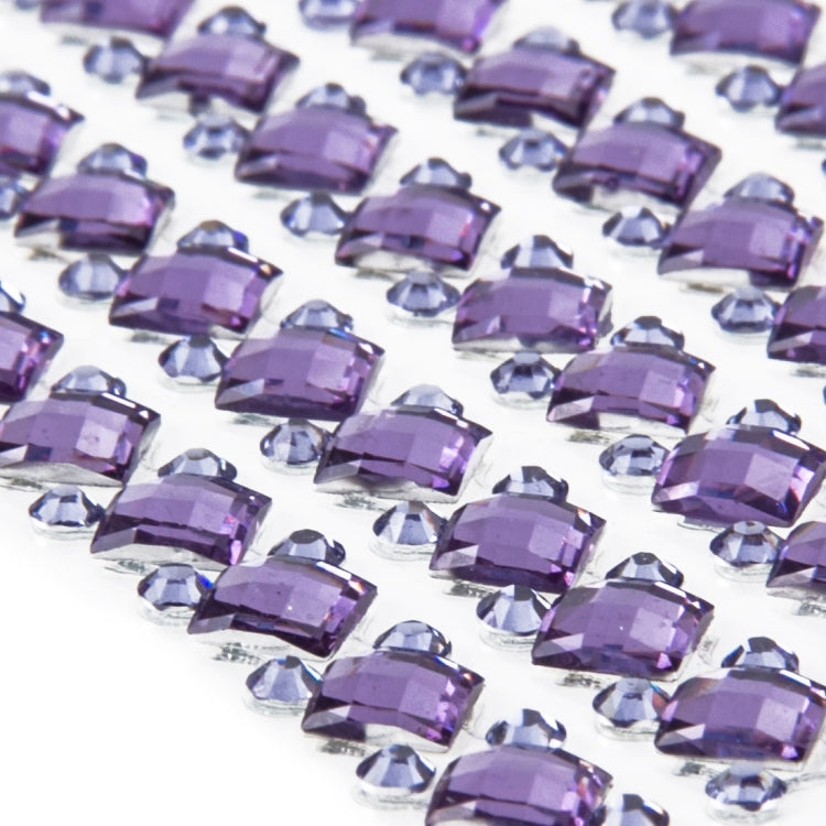 140 PCS Square + 308 PCS Round Glitter Crystal Diamond Decoration / Shining Rhinestone Sticker for Car Sticker & Cell Phone Ornament(Purple)