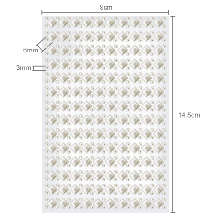 140 PCS Square + 308 PCS Round Glitter Crystal Diamond Decoration / Shining Rhinestone Sticker for Car Sticker & Cell Phone Ornament(White)