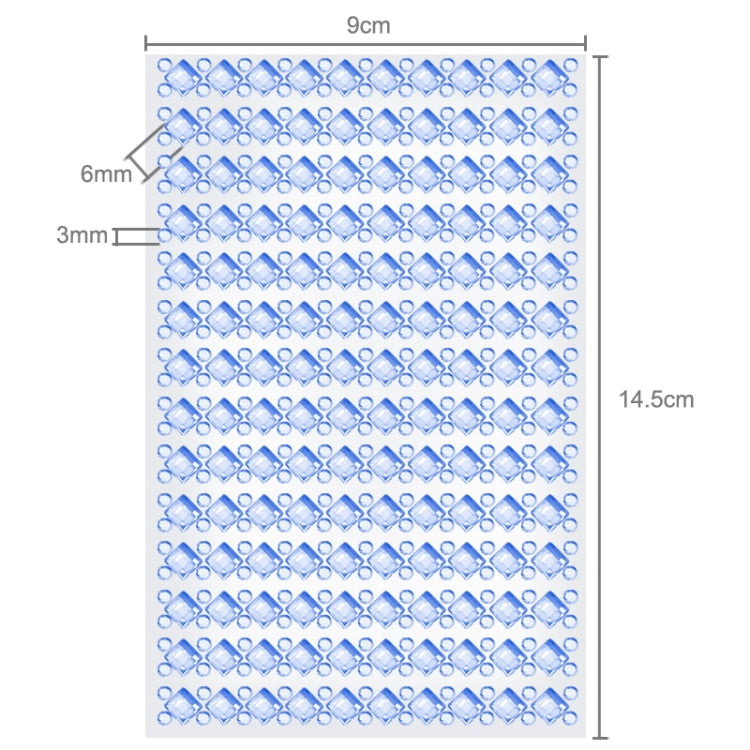 140 PCS Square + 308 PCS Round Glitter Crystal Diamond Decoration / Shining Rhinestone Sticker for Car Sticker & Cell Phone Ornament(Blue)