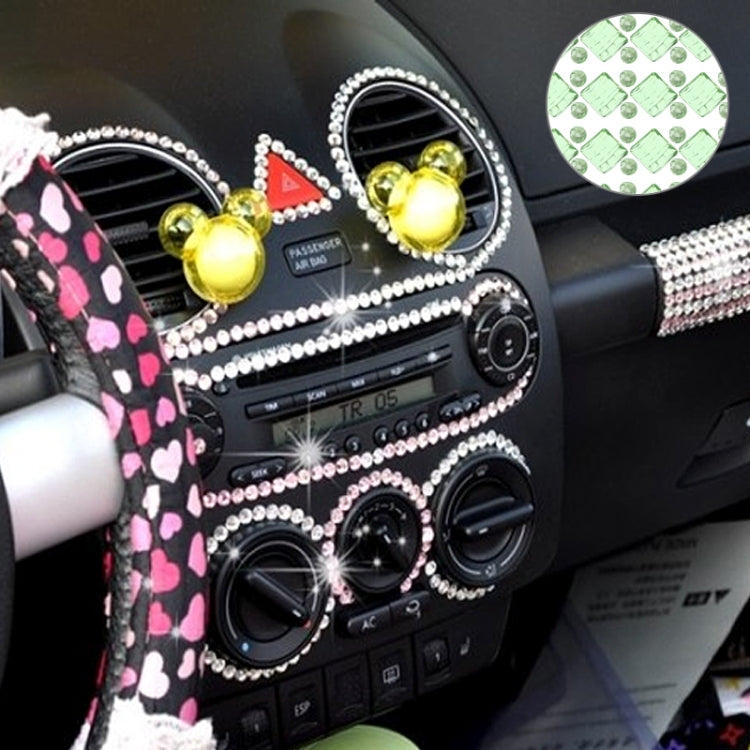 140 PCS Square + 308 PCS Round Glitter Crystal Diamond Decoration / Shining Rhinestone Sticker for Car Sticker & Cell Phone Ornament(Green)