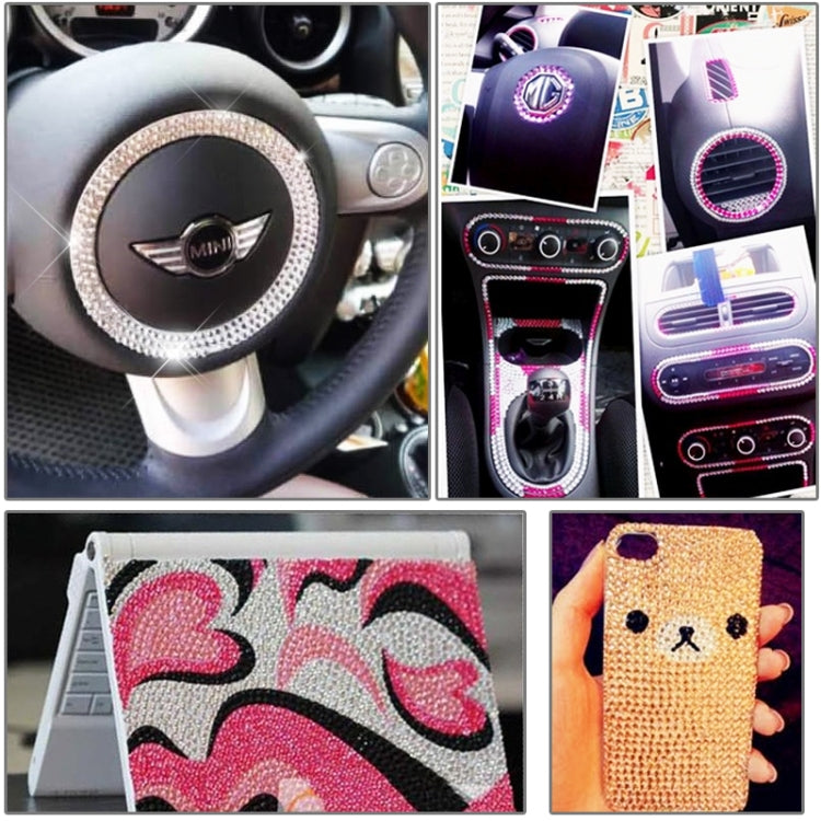 140 PCS Square + 308 PCS Round  Glitter Crystal Diamond Decoration / Shining Rhinestone Sticker for Car Sticker & Cell Phone Ornament(Red)