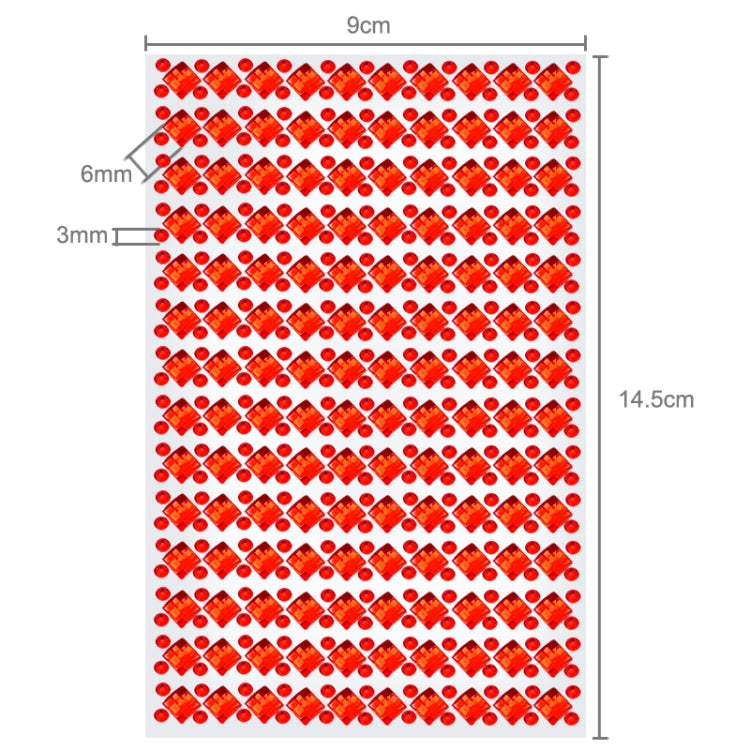 140 PCS Square + 308 PCS Round  Glitter Crystal Diamond Decoration / Shining Rhinestone Sticker for Car Sticker & Cell Phone Ornament(Red)