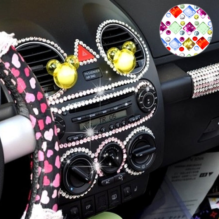 140 PCS Square + 308 PCS Round Glitter Crystal Diamond Decoration / Shining Rhinestone Sticker for Car Sticker & Cell Phone Ornament (Multicolor)