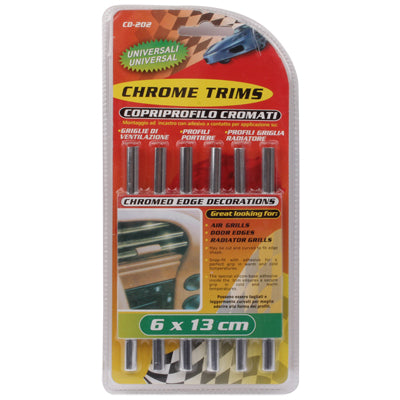 6pcs Chrome Trims Chromed Edge Decoration for Car(Silver)