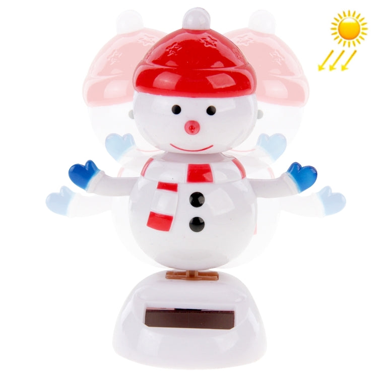 Solar Powered Bobble Head Dancing Toy Car Decoration Ornament Merry Christmas Lovely Snow Man