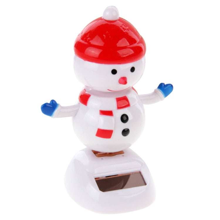 Solar Powered Bobble Head Dancing Toy Car Decoration Ornament Merry Christmas Lovely Snow Man