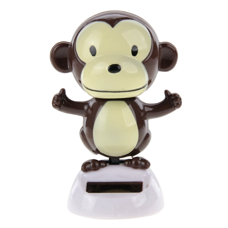 Solar Powered Bobble Head Dancing Toy Car Decoration Ornament Lovely Monkey(Brown)