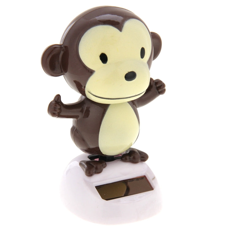 Solar Powered Bobble Head Dancing Toy Car Decoration Ornament Lovely Monkey(Brown)