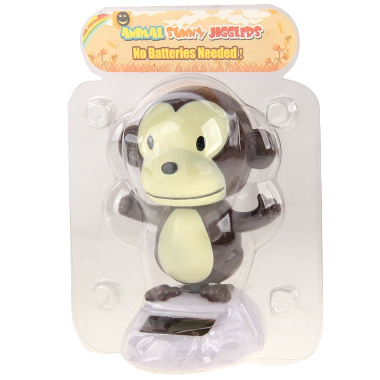 Solar Powered Bobble Head Dancing Toy Car Decoration Ornament Lovely Monkey(Brown)