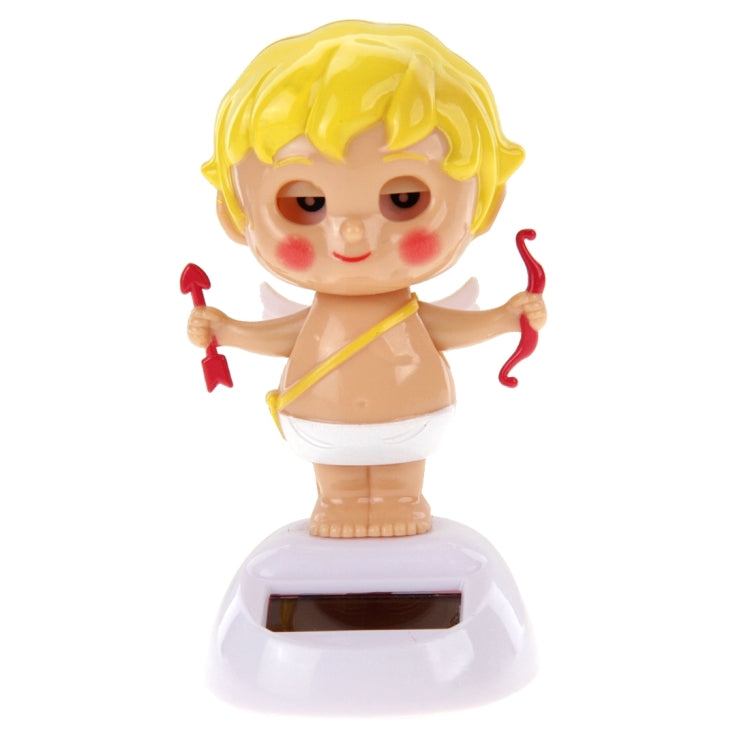 Solar Powered Bobble Head Dancing Toy Car Decoration Ornament Lovely Wink Doll Cupid