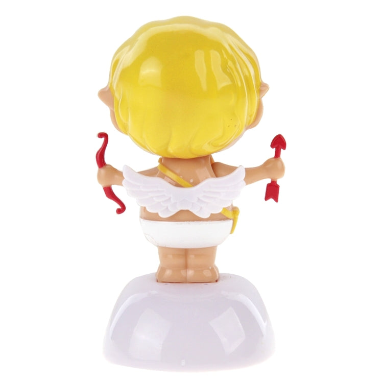 Solar Powered Bobble Head Dancing Toy Car Decoration Ornament Lovely Wink Doll Cupid