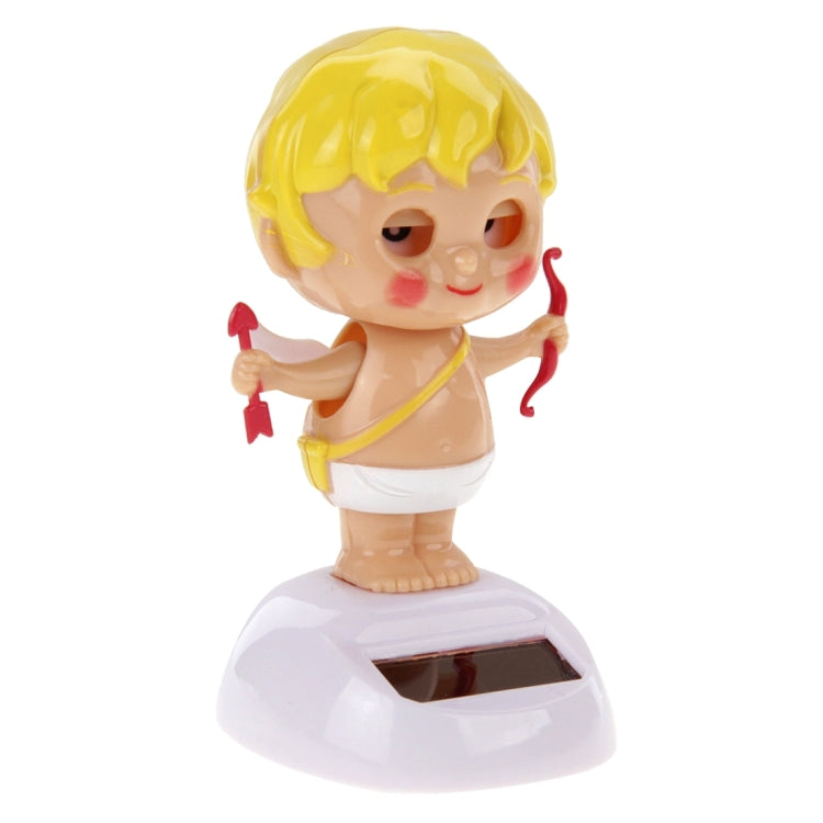 Solar Powered Bobble Head Dancing Toy Car Decoration Ornament Lovely Wink Doll Cupid