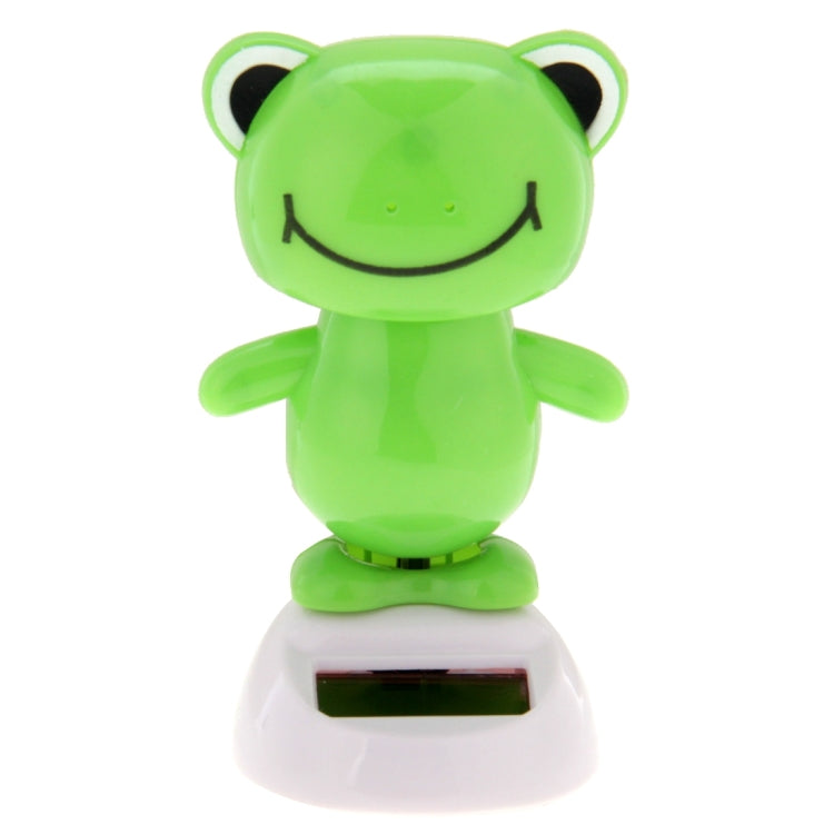 Solar Powered Bobble Head Dancing Toy Car Decoration Ornament Lovely Smiling Face Frog