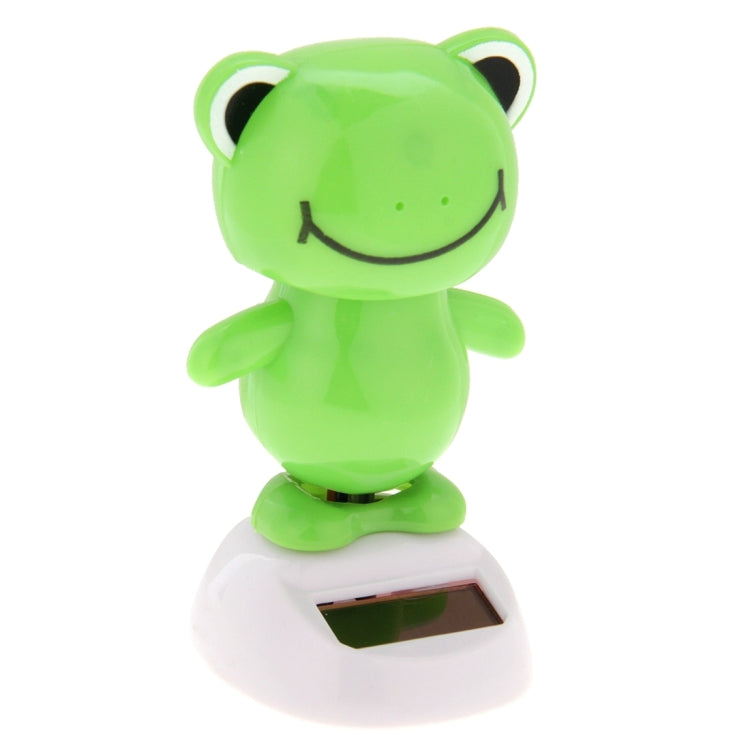 Solar Powered Bobble Head Dancing Toy Car Decoration Ornament Lovely Smiling Face Frog