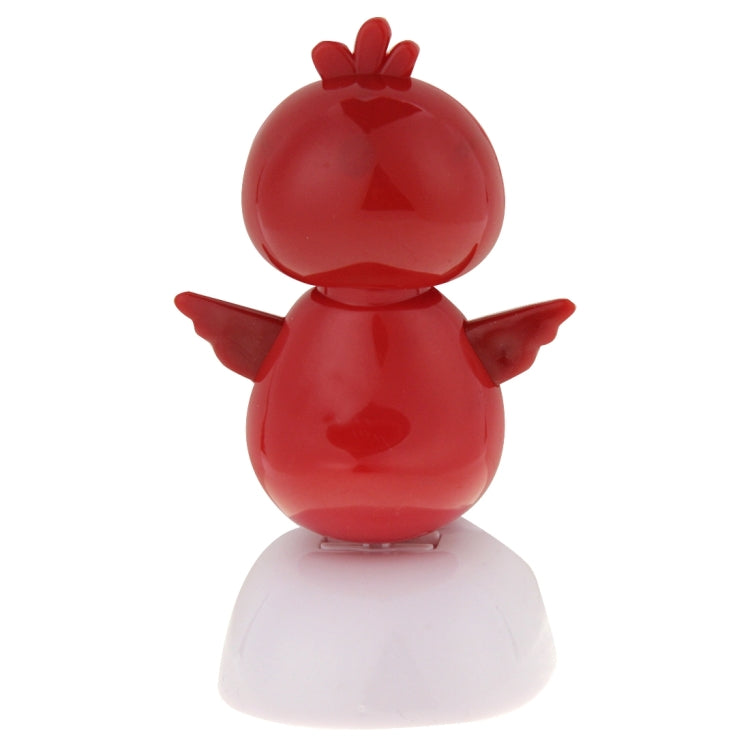 Solar Powered Bobble Head Dancing Toy Car Decoration Ornament Cute Chicken(Red)