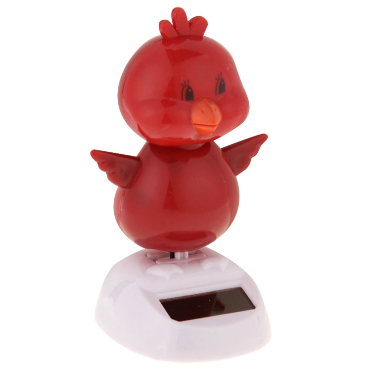 Solar Powered Bobble Head Dancing Toy Car Decoration Ornament Cute Chicken(Red)