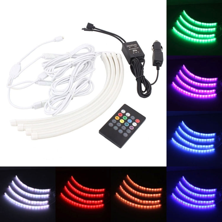 Car Acoustic LED Atmosphere Lamp / Chassis / Automobile Hub Lights RGB Colorful Musice Lamp, 12V