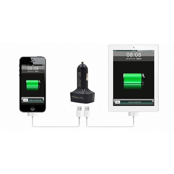 4 in 1 5V 3.1A Dual Ports Car Charger with Voltage, Temperature and Current Display