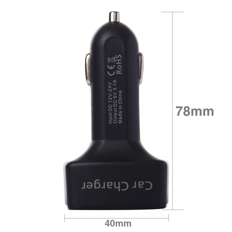 4 in 1 5V 3.1A Dual Ports Car Charger with Voltage, Temperature and Current Display