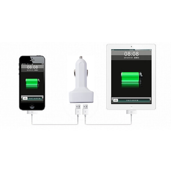 4 in 1 5V 3.1A Dual Ports Car Charger with Voltage, Temperature and Current Display
