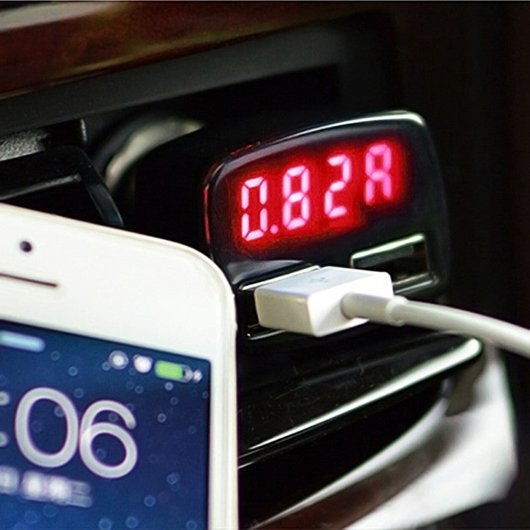 4 in 1 5V 3.1A Dual Ports Car Charger with Voltage, Temperature and Current Display