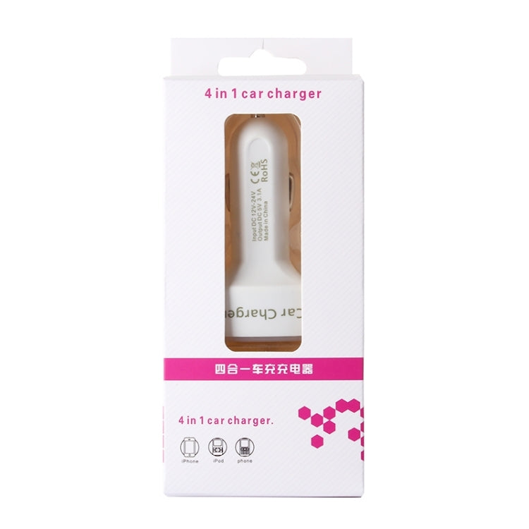 4 in 1 5V 3.1A Dual Ports Car Charger with Voltage, Temperature and Current Display