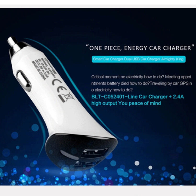 BiLiTong C052401 5V 2.4A 2-Ports USB Universal Car Charger for iPhone 6S & 6S Plus, iPhone 6 & 6 Plus, iPad Air 2 & Air, Galaxy S6 / S5 / S IV, HTC, LG, Sony