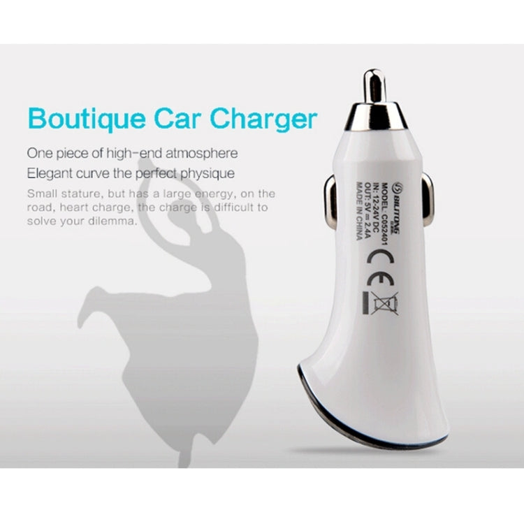 BiLiTong C052401 5V 2.4A 2-Ports USB Universal Car Charger for iPhone 6S & 6S Plus, iPhone 6 & 6 Plus, iPad Air 2 & Air, Galaxy S6 / S5 / S IV, HTC, LG, Sony