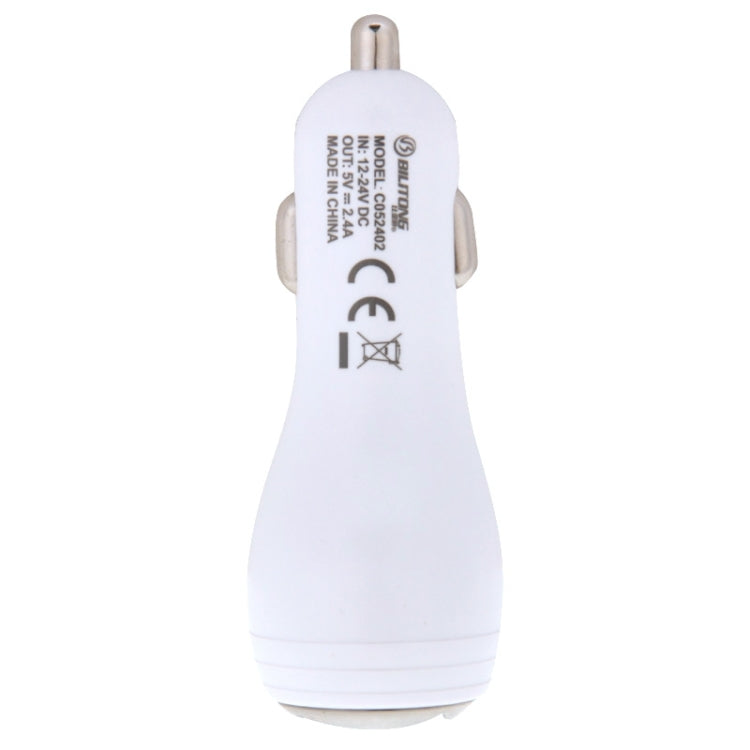 BiLiTong C052402 5V 2.4A 2-Ports USB Universal Car Charger for iPhone 6S & 6S Plus, iPhone 6 & 6 Plus, iPad Air 2 & Air, Galaxy S6 / S5 / S IV, HTC, LG, Sony