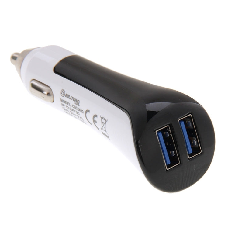 BiLiTong C052403 5V 2.4A 2-Ports USB Universal Car Charger for iPhone 6S & 6S Plus, iPhone 6 & 6 Plus, iPad Air 2 & Air, Galaxy S6 / S5 / S IV, HTC, LG, Sony