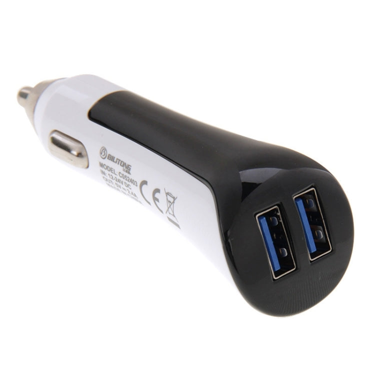 BiLiTong C052403 5V 2.4A 2-Ports USB Universal Car Charger for iPhone 6S & 6S Plus, iPhone 6 & 6 Plus, iPad Air 2 & Air, Galaxy S6 / S5 / S IV, HTC, LG, Sony