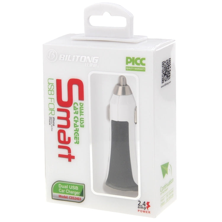 BiLiTong C052403 5V 2.4A 2-Ports USB Universal Car Charger for iPhone 6S & 6S Plus, iPhone 6 & 6 Plus, iPad Air 2 & Air, Galaxy S6 / S5 / S IV, HTC, LG, Sony