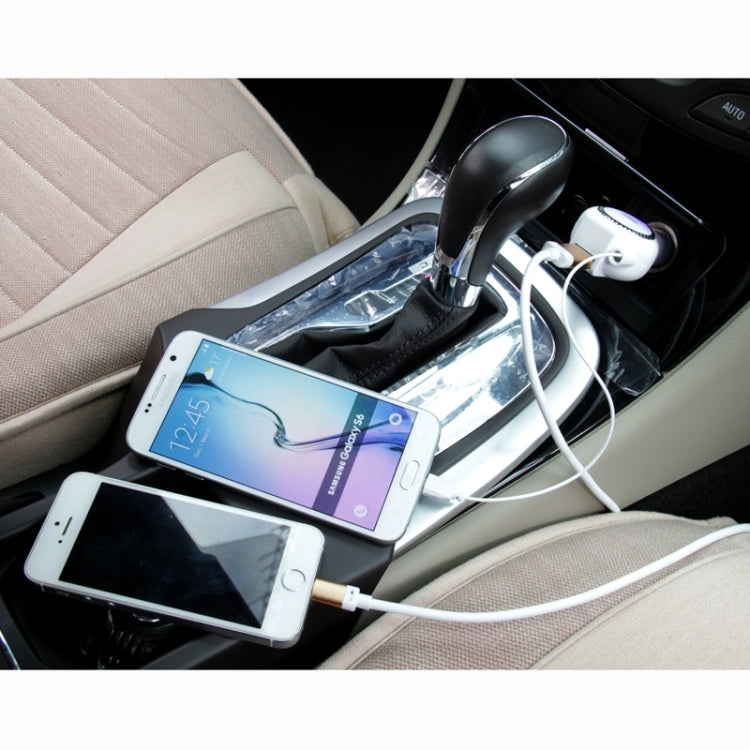 1A Universal Retractable Micro USB & USB 2.0 Car Charger Cable for Galaxy S6 / S6 edge / S6 edge+ / S IV / Note 5 Edge, HTC, Sony, Length: About 1m(White)