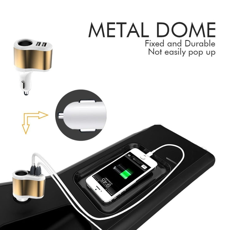 3 in 1 Hi-speed 5V 3.1A Car Charger with Dual USB HUB Ports and Single Cigarette Socket for iPhone & iPod & iPad & Tablets & Samsung & Sony & LG & Nokia & PSP & MP4 & MP3 & GPS(White + Gold)
