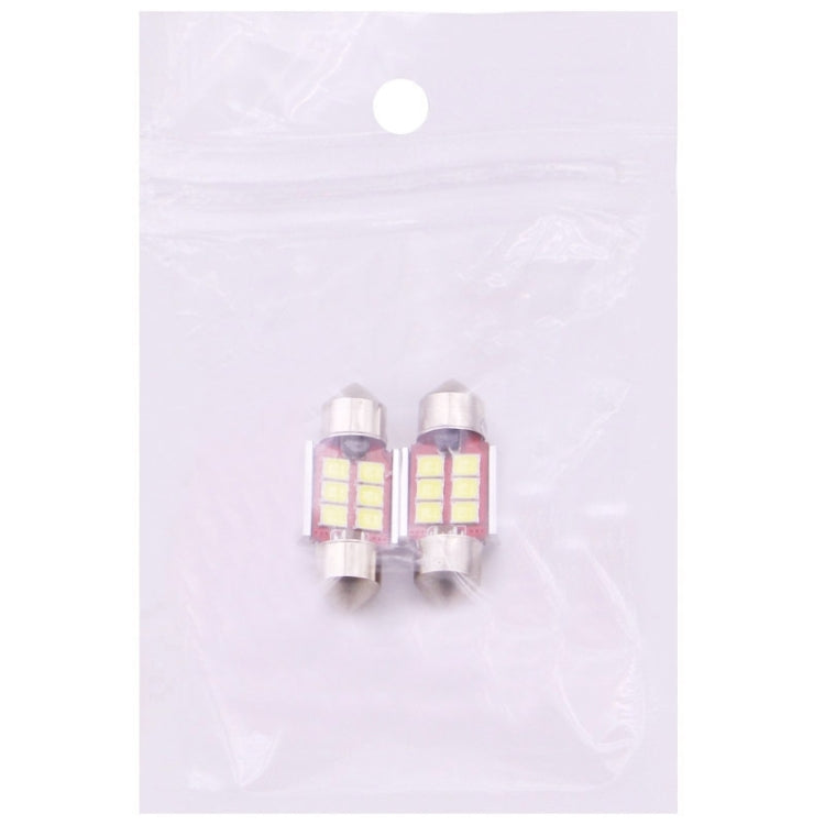 2 PCS 31mm 2.5W 180LM White Light 6 LED SMD 2835 CANBUS License Plate Reading Lights Car Light Bulb
