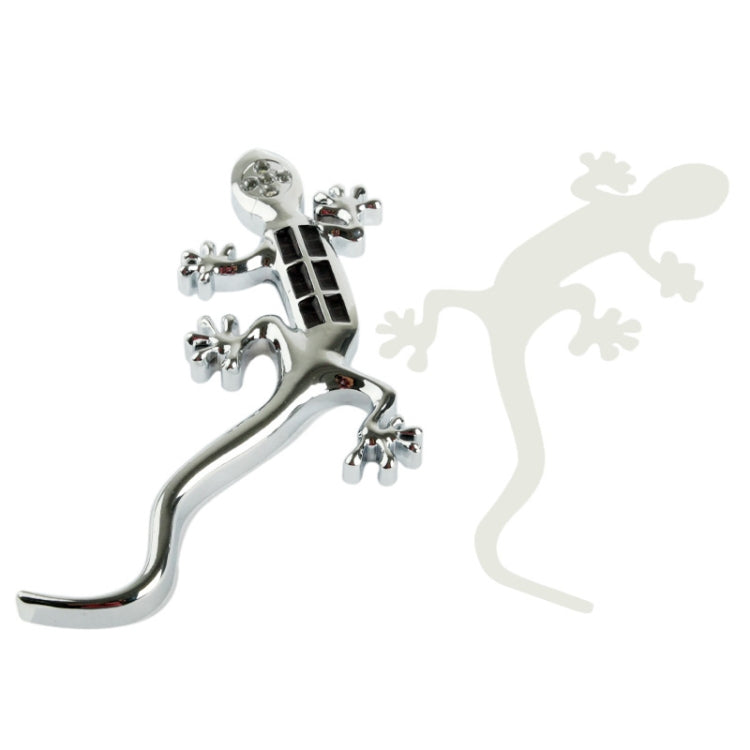 Solar Powered Gecko Style Car Sticker with 4 LED Flash Warning Lights(Silver)