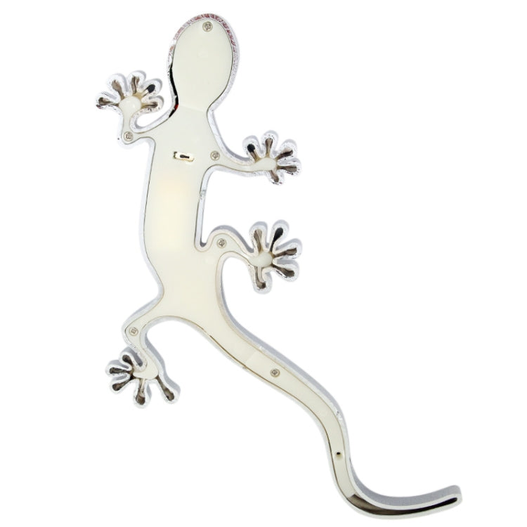 Solar Powered Gecko Style Car Sticker with 4 LED Flash Warning Lights(Silver)