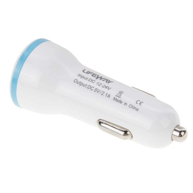 5V 2.1A 2-Ports USB Universal Car Charger for iPhone 6S & 6S Plus, iPhone 6 & 6 Plus, iPad Air 2 & Air, Galaxy S6 / S5 / S IV, HTC, LG, Sony(White)