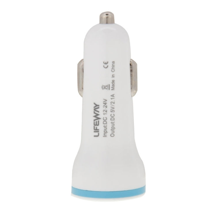 5V 2.1A 2-Ports USB Universal Car Charger for iPhone 6S & 6S Plus, iPhone 6 & 6 Plus, iPad Air 2 & Air, Galaxy S6 / S5 / S IV, HTC, LG, Sony(White)