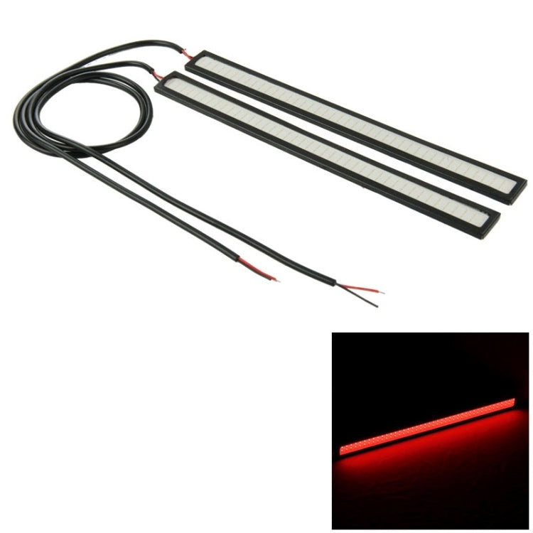 2 PCS 6W*2 DRL LED Red Light Bar Car Light Source Waterproof Daytime Running Lights, DC 12V