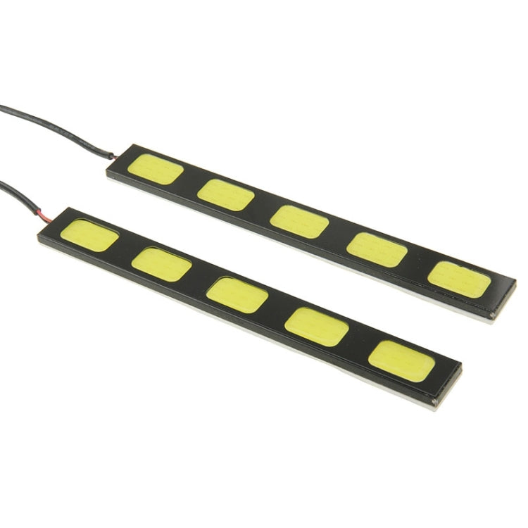 2 PCS DC 12V COB DRL LED Grid Type White Light Car Daytime Running Lights, Length: 15.2cm