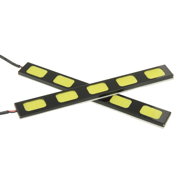 2 PCS DC 12V COB DRL LED Grid Type White Light Car Daytime Running Lights, Length: 15.2cm