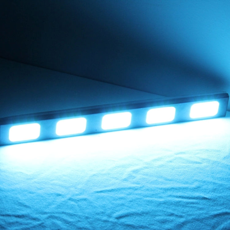 2 PCS DC 12V COB DRL LED Grid Type ICE Blue Light Car Daytime Running Lights, Length: 15.2cm