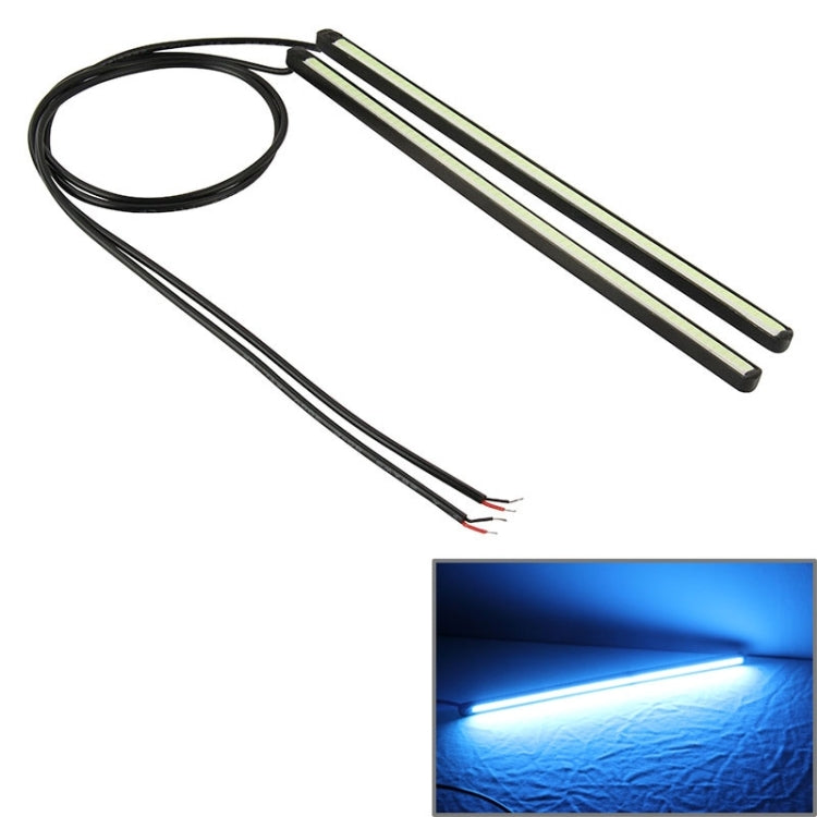 2 PCS DC 12V 195mAh COB DRL LED Bar Type ICE Blue Light Car Daytime Running Lights, Length: 20.5cm