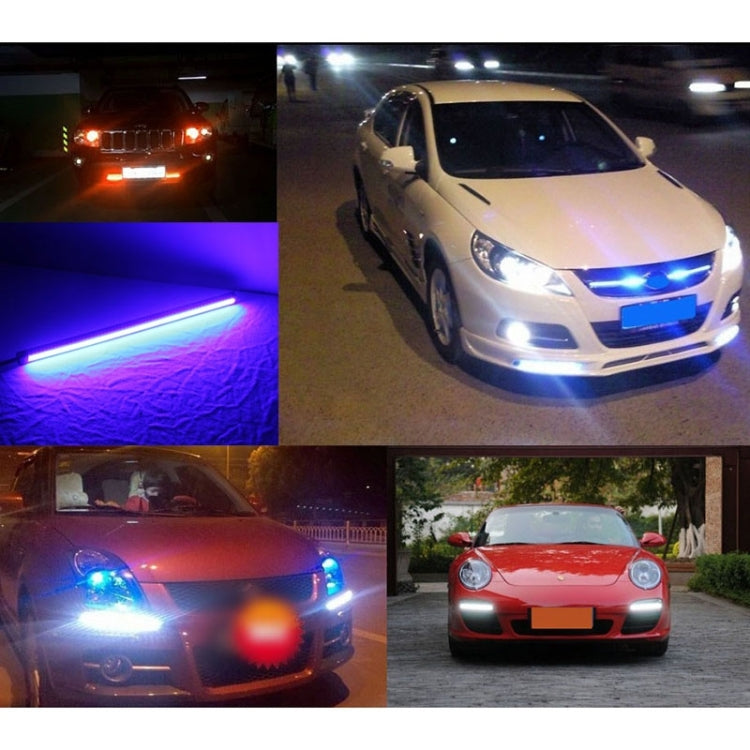 2 PCS DC 12V 220mAh COB DRL LED Bar Type ICE Blue Light Car Daytime Running Lights, Length: 20.5cm