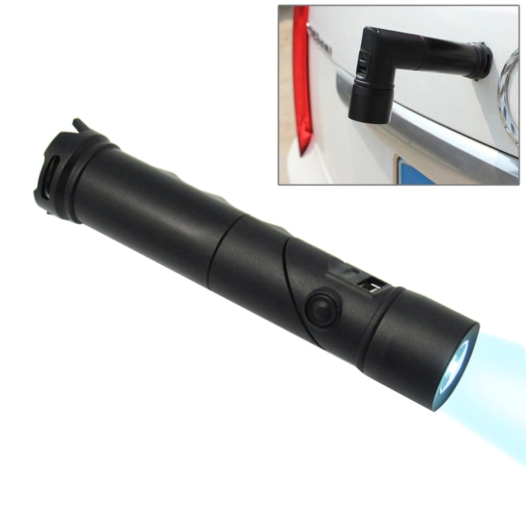 3 in 1 Portable Mutifuctional 180 Degrees Rotating L-Shaped Car Charger Adapter Bright Light Quick-flashing LED Flashlight 1400mAh Power Bank With Strong Magnetic Base & Battery Indicator Light & Appropriative Dual USB Cable