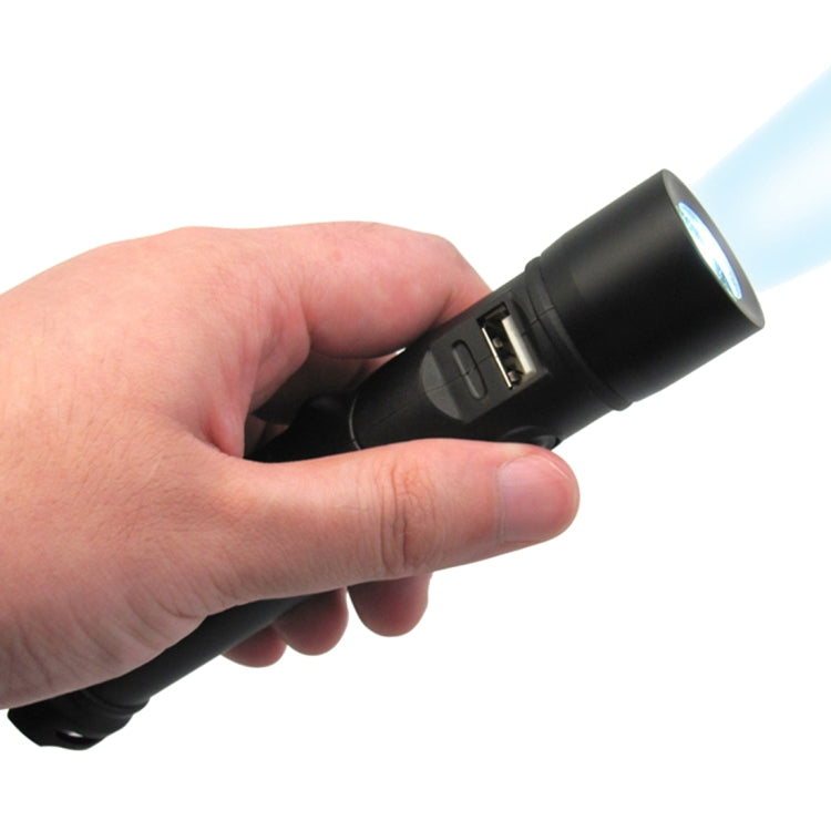 3 in 1 Portable Mutifuctional 180 Degrees Rotating L-Shaped Car Charger Adapter Bright Light Quick-flashing LED Flashlight 1400mAh Power Bank With Strong Magnetic Base & Battery Indicator Light & Appropriative Dual USB Cable