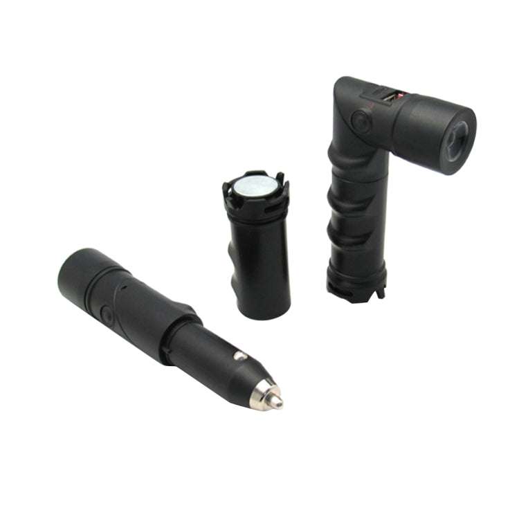 3 in 1 Portable Mutifuctional 180 Degrees Rotating L-Shaped Car Charger Adapter Bright Light Quick-flashing LED Flashlight 1400mAh Power Bank With Strong Magnetic Base & Battery Indicator Light & Appropriative Dual USB Cable